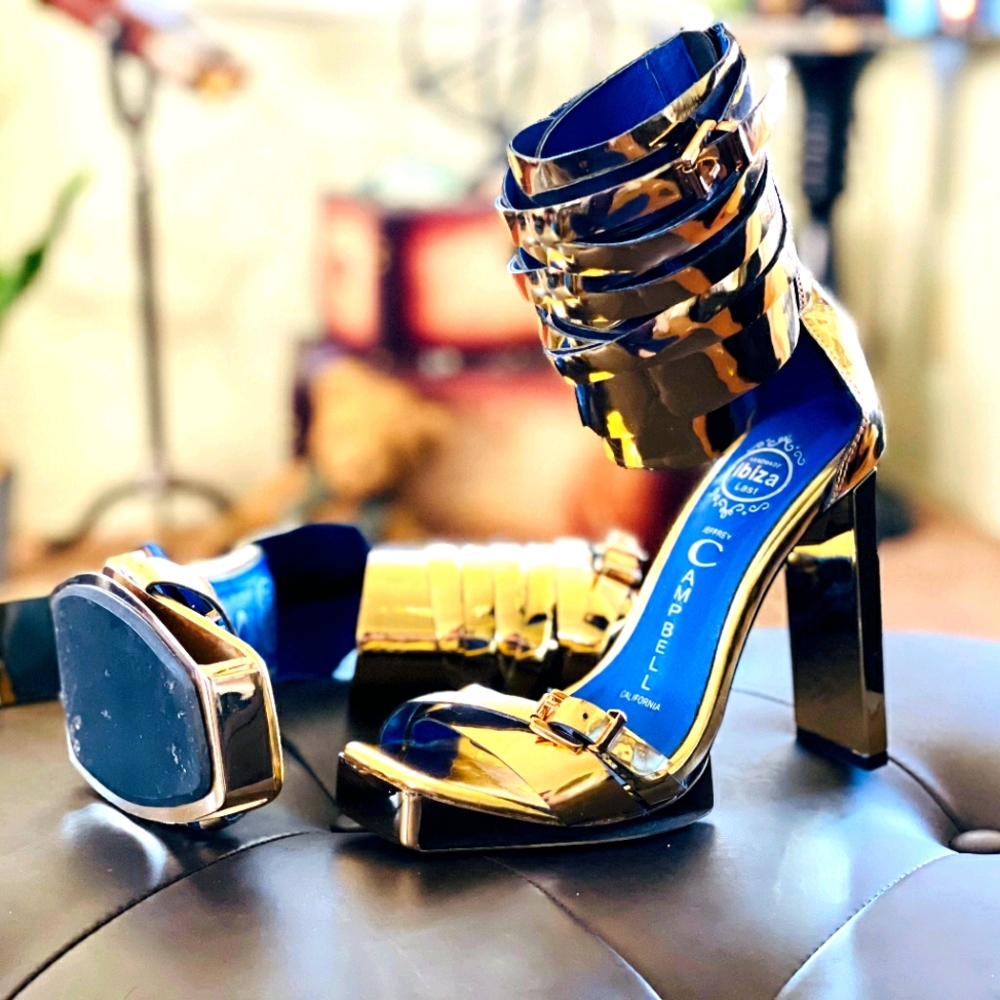 Jeffrey Campbell Gold Gladiator Sandal heel